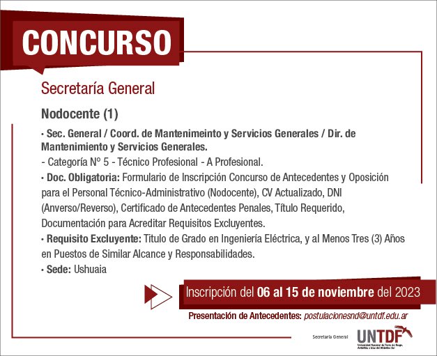 llamado a concurso categoría n° 5